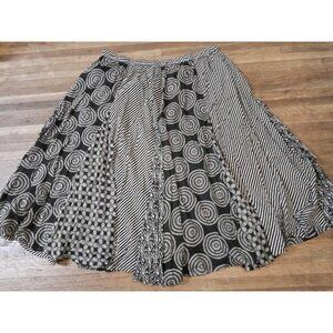 Vtg Boho Hippie Patchwork Layered Casual Lightweight Fully Lined Sz 32W Skirt